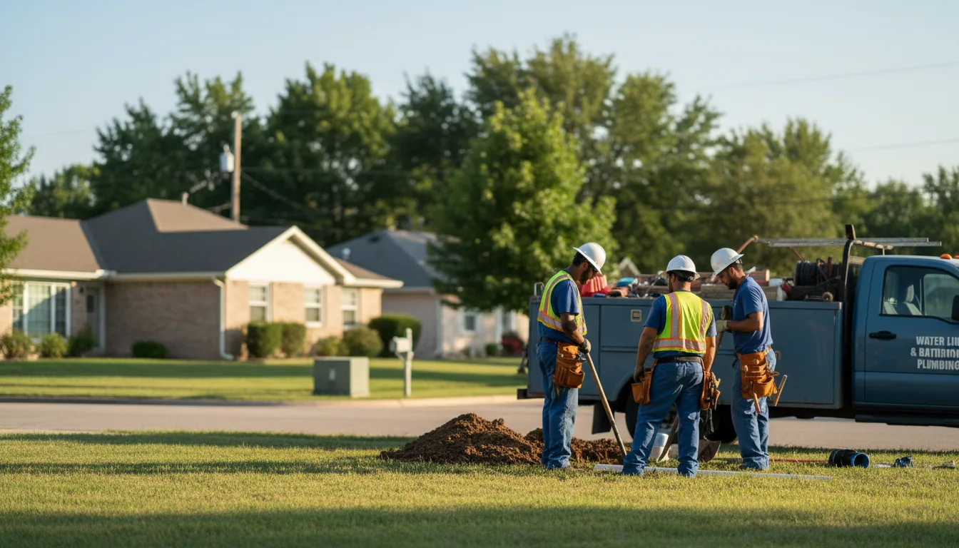 Residential water line and bathroom plumbing service in Ector, TX
